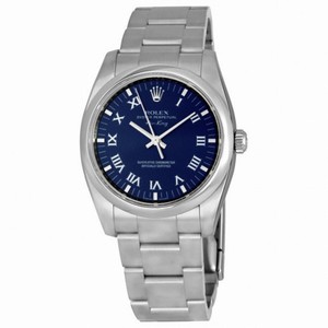 Rolex Oyster Perpetual 34 Blue Dial Stainless Steel Rolex Oyster Automatic Men's Watch 114200BLRO