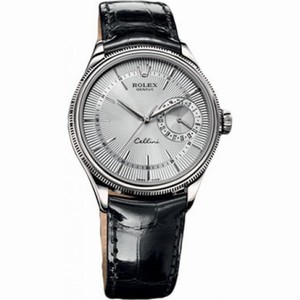 Rolex Cellini Date Silver Dial 18K White Gold Men's Watch 50519SSBKL