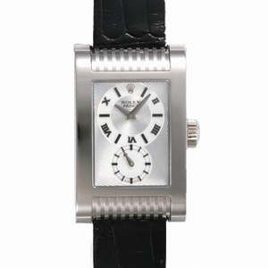 Rolex Cellini Prince Silver Dial Dual Time Zone 18K White Gold Men's Watch 5441.9