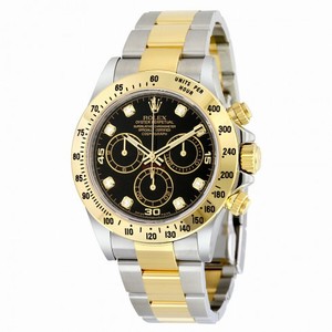 Rolex Cosmograph Daytona Automatic Black Diamond Dial 18kt Yellow Gold and Stainless Steel Men's Watch 116523BKDO