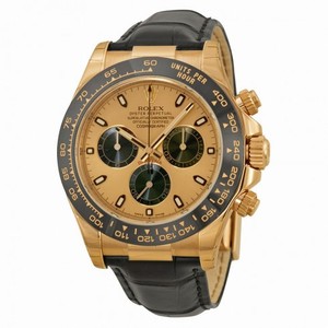 Rolex Cosmograph Daytona Automatic  Pink Dial Black Alligator Leather Men's Watch 116515PKSL