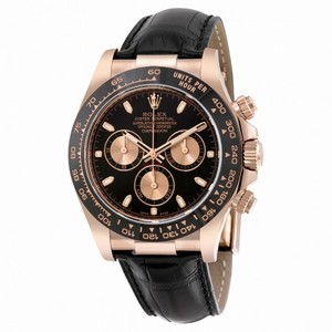 Rolex Cosmograph Daytona Black Dial 18K Rose Gold Automatic Men's Watch 116515LN