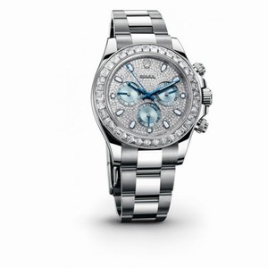 Rolex Cosmograph Daytona Diamond Pave Dial Platinum Men's Watch 116576TBR