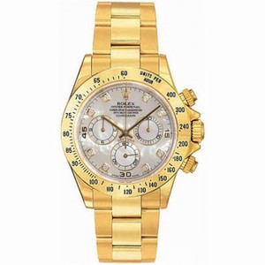 Rolex Cosmograph Daytona Mother of Pearl Diamond Dial 18k Yellow Gold Oyster Bracelet Men's Watch 116528MDO