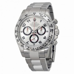 Rolex Cosmograph Daytona Silver Arabic Dial Oyster Bracelet 18k White Gold Men's Watch 116509SAO