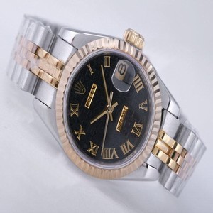 Rolex Datejust 116203BKJRO Round Stainless Steel Case Black Dial Watch