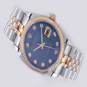 Rolex Datejust 116203BLJDO Silver 18k Gold Strap Mens Stainless Steel with 18k Gold Bezel Watch