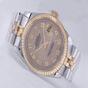 Rolex Datejust 116231 Round Stainless Steel Case Gold Dial Watch