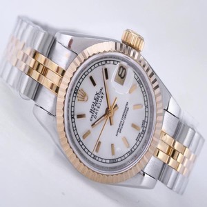 Rolex Datejust 116231 Stainless Steel with 18k Gold Bezel Silver 18k Gold Strap Watch