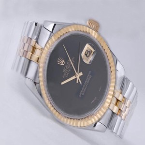Rolex Datejust 116233 Black Dial 36mm Silver Rose Gold Strap Watch