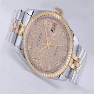 Rolex Datejust 116233 Gold Dial Silver 18k Gold Strap 36mm Watch