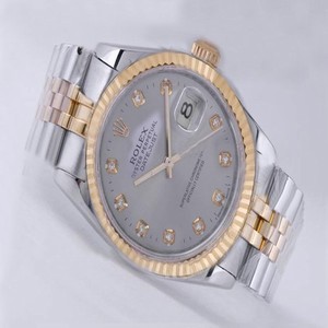 Rolex Datejust 116233 Silver 18k Gold Strap Stainless Steel with 18k Gold Bezel Grey Dial Watch