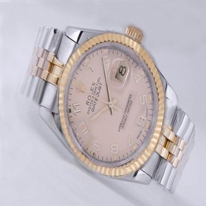 Rolex Datejust 116233 Stainless Steel with 18k Gold Bezel Mens Silver 18k Gold Strap Watch