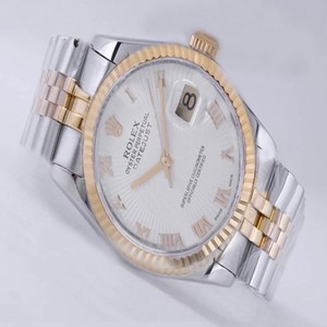Rolex Datejust 116233 White Dial Round Silver 18k Gold Strap Watch