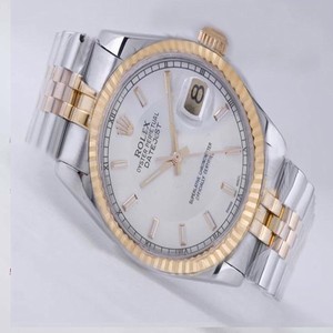 Rolex Datejust 116233 White Dial Silver 18k Gold Strap 36mm Watch