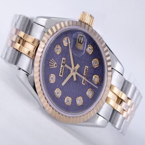 Rolex Datejust 116233BLCAJ Silver 18k Gold Strap Mens 26mm Watch
