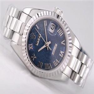 Rolex Datejust 116234BUR Round Silver Stainless Steel Strap Blue Dial Watch