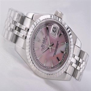 Rolex Datejust 116244 26mm Pink Dial Silver Stainless Steel Strap Watch