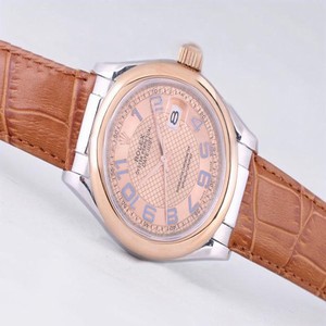 Rolex Datejust 1600 Brown Dial Brown Crocodile Leather Strap Watch