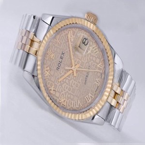 Rolex Datejust 16000 Gold Dial Stainless Steel Case 36mm Watch
