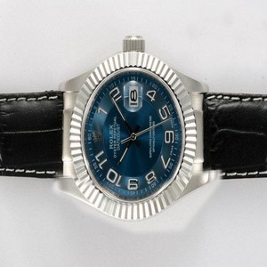 Rolex Datejust 1601 Blue Dial Round Stainless Steel Case Watch