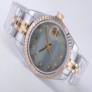 Rolex Datejust 1601 Green Dial Stainless Steel with 18k Gold Bezel Watch