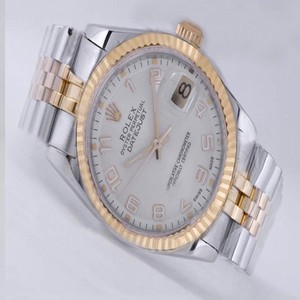 Rolex Datejust 16013 Stainless Steel with 18k Gold Bezel White Dial Watch