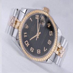 Rolex Datejust 16233 Black Dial Stainless Steel with 18k Gold Bezel Stainless Steel Case Watch