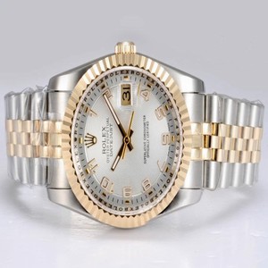 Rolex Datejust 16233 Mens Stainless Steel with Rose Gold Bezel Automatic Watch