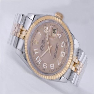 Rolex Datejust 16233 Stainless Steel with 18k Gold Bezel Automatic Pink Dial Watch