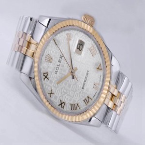 Rolex Datejust 16234 36mm Silver 18k Gold Strap White Dial Watch