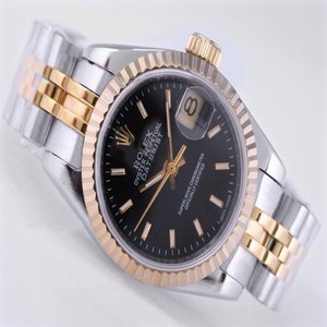 Rolex Datejust 16234 Silver 18k Gold Strap Stainless Steel with 18k Gold Bezel Womens Watch
