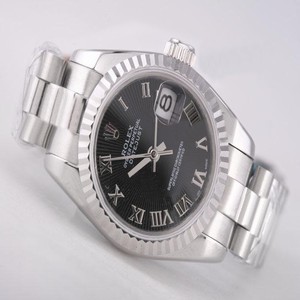Rolex Datejust 16234 Stainless Steel Bezel Silver Stainless Steel Strap Black Dial Watch