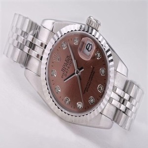 Rolex Datejust 16234WGDSOD Brown Dial Silver Stainless Steel Strap Stainless Steel Bezel Watch