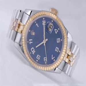 Rolex Datejust 178384 Stainless Steel with 18k Gold Bezel Mens Stainless Steel Case Watch