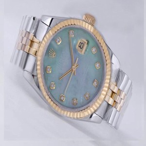 Rolex Datejust 179173 Green Dial Round Stainless Steel Case Watch