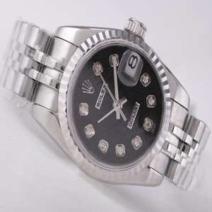 Rolex Datejust 179174 Black Dial Silver Stainless Steel Strap Watch
