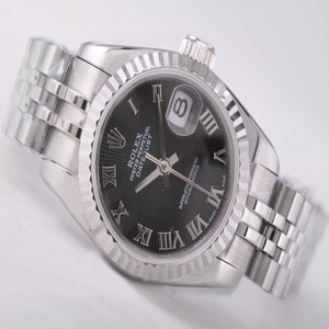 Rolex Datejust 179174 Round Stainless Steel Case Black Dial Watch