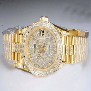 Rolex Datejust 19018 Gold Dial Stainless Steel with 18K Gold and Diamond Bezel Automatic Watch