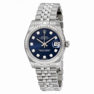Rolex Datejust 31 Blue Diamond Dial Steel and 18K White Gold Automatic Ladies Watch 178274BLDJ