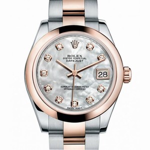 Rolex Datejust 31 Mother of Pearl Diamond Dial Steel and Everose Gold Watch 178241MDO