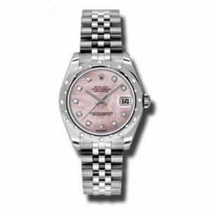 Rolex Datejust 31 Pink Mother of Pearl Diamond Dial Stainless Steel and 18K White Gold Ladies Automatic Watch 178344PMDJ