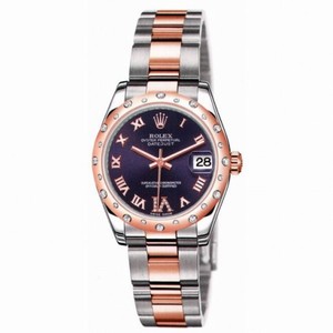 Rolex Datejust 31 Purple Dial Steel and 18K Everose Gold Diamond Ladies Watch 178341PURDO