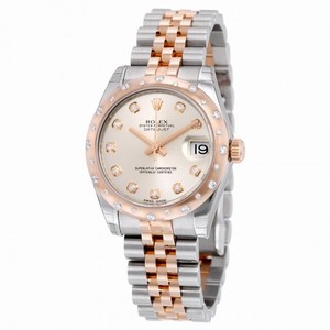 Rolex Datejust 31 Silver Diamond Dial Steel and 18K Pink Gold Ladies Automatic Watch 178341SDJ