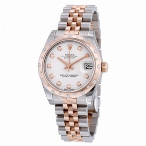 Rolex Datejust 31 White Diamond Dial Steel and 18K Pink Gold Ladies Automatic Watch 178341WDJ
