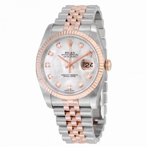 Rolex Datejust 36 Mother of Pearl Diamond Stainless Steel and 18K Everose Gold Automatic Men's Watch 116231MDJ