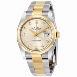 Rolex Datejust 36 Silver Dial Stainless Steel and 18K Yellow Gold Rolex Oyster Automatic Ladies Watch 116203SDO