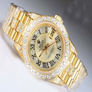 Rolex Datejust 6917 Gold Dial Round Gold 18k Gold Strap Watch