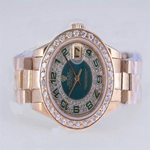 Rolex Datejust 6917 Green Dial Stainless Steel with 18k Gold Bezel Stainless Steel Case Watch