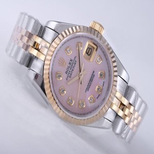 Rolex Datejust 6917 Silver Rose Gold Strap Stainless Steel with Rose Gold Bezel Mens Watch